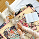 Axyaa Cozy Pig Flannel Blanket with Floral Geometric Print