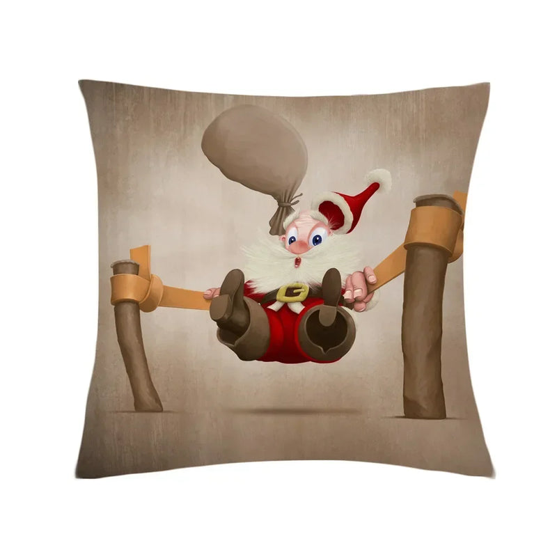 Axyaa Santa Claus Cartoon Decorative Pillowcase 45X45CM