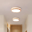 Axyaa Modern Wood LED Ceiling Lamp - Nordic Round Indoor Lighting for Home Decor