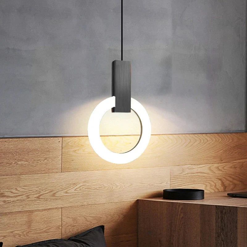 Axyaa Nordic LED Pendant Light: Stylish Ring Chandelier for Living Room, Dining Room, Bedroom
