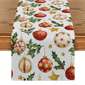 Axyaa Christmas Table Runner Holiday Decoration for Kitchen Dining Room