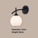 Axyaa Iron Glass Wall Lamp - Minimalist Retro American Style Lighting