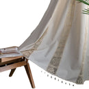 Axya Orchid Chrysanthemum Kitchen Curtains: Semi-Blackout with Tassels