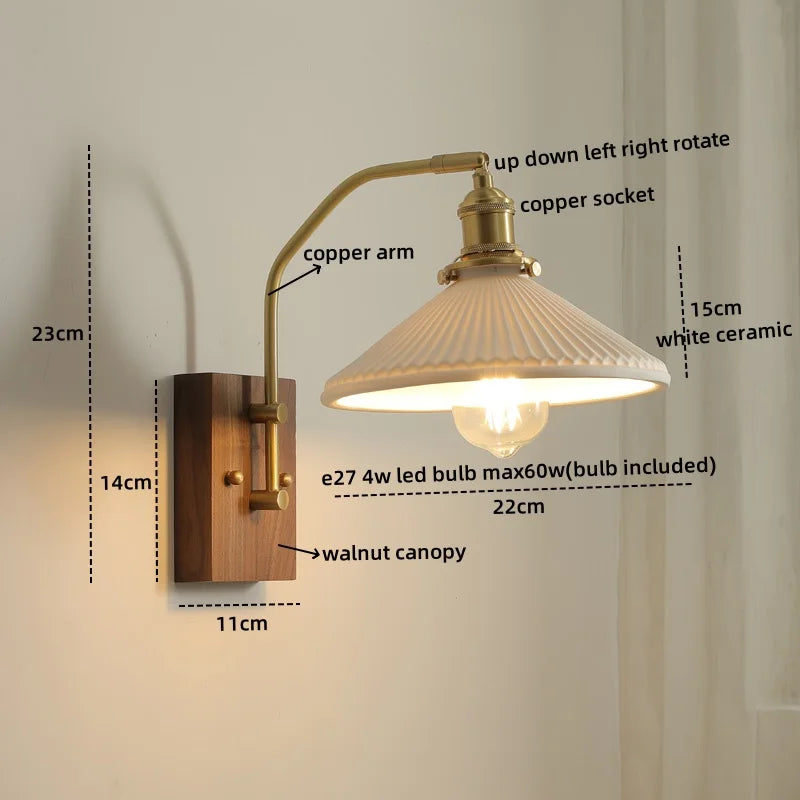Axyaa Ceramic LED Wall Lights for Bedroom & Living Room