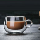 Axyaa Double Wall Glass Cup Set - Heat Resistant Borosilicate Glass Coffee Beer Cups