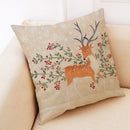 Axyaa Winter Animal Cartoon Linen Pillowcase for Car and Living Room Decor