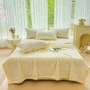 Axyaa Cotton Summer Quilt Set - Breathable Machine Washable Lightweight Bedding