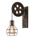 Axyaa Retro LED Wall Lamp with Adjustable Iron Pulley for Home Decor