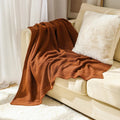 Axyaa Thick Waffle Knit Throw Blanket - Luxurious Plaid for Bed, Sofa, Living Room