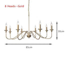 Axyaa Retro Black Iron Candle Chandelier: Elegant Country Style Room Lighting