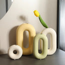 Nordic Cream Donut Vase Ornament for Living Room Flower Arrangement by Axyaa