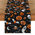 Axyaa Halloween Pumpkin Ghost Table Runner - Festive Farmhouse Decor