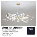 Axyaa Gold Branches Chandelier With Porcelain Leaves - Luxury Living Room Decor