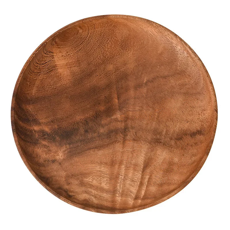 Axya Acacia Wood Round Tableware Set for Elegant Dining