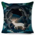 Axyaa Cartoon Deer Pillowcase - 45*45cm Linen Cushion for Home Decor