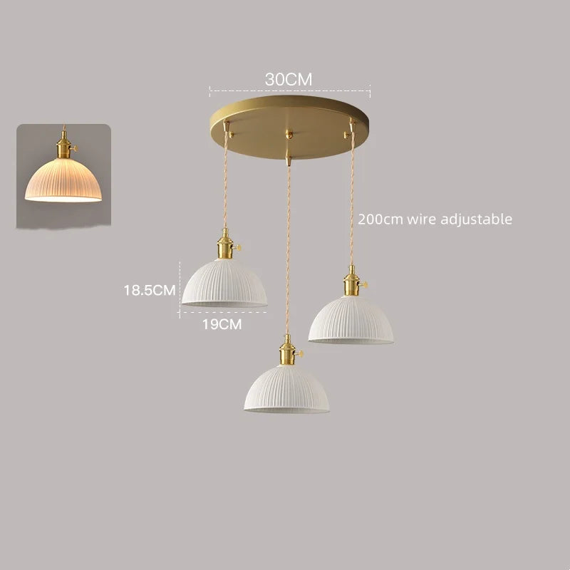 Axyaa White Ceramic LED Pendant Lamp Modern Hanging Light Fixtures