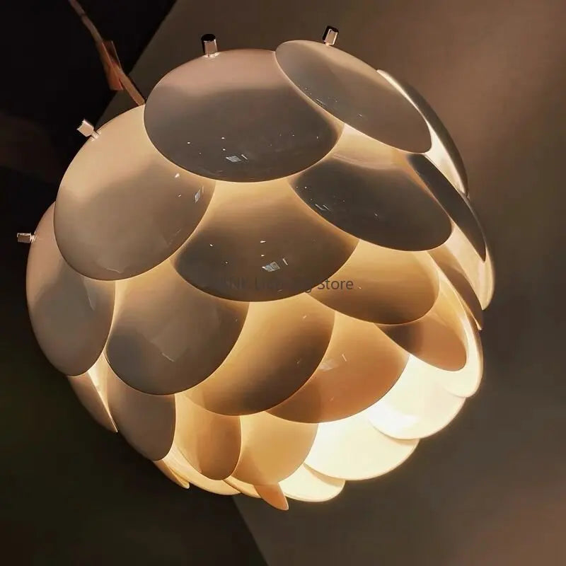 Axyaa White Ceramic Chandelier: Romantic Luxury LED Lighting for Home & Restaurant Decor