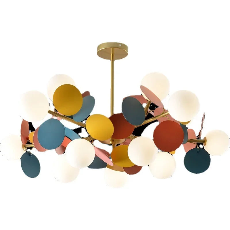 Axyaa Colourful Branch Chandelier: Modern LED Ceiling Light for Bedroom and Living Room