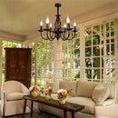Axyaa Modern Black Iron Chandelier for Living, Dining, and Bedroom