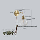 Axyaa Green Class Ball LED Wall Light Fixture with Copper Socket Switch