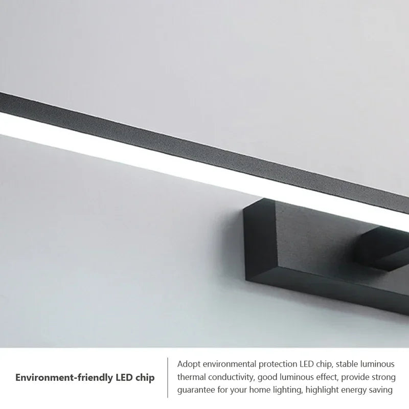 Axya LED Bathroom Wall Light: Three Colors Aluminum Mirror Line Lamp