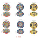 Axyaa 6.3-inch Ceramic Bohemian Style Appetizer Fruit Salad Plates Bone Plates