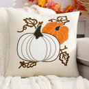 Axyaa Halloween Velvet Pumpkin Ghost Pillowcase - Home Decor Embroidered Cushion Cover
