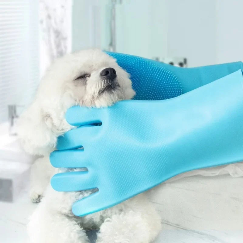 Axyaa Silicone Pet Hair Removal Massage Gloves