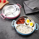 Axyaa Stainless Steel Round Lunch Box | Leak-proof Kids Bento Box with Compartments