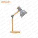 Axyaa Round Wood Bottom Adjustable Reading Table Lamp - Children's Eye Protection Lamp - Bedroom Study Desk Lamp