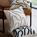 Axyaa Boho Chenille Geometric Lines Throw Pillow Cover - Set of Two