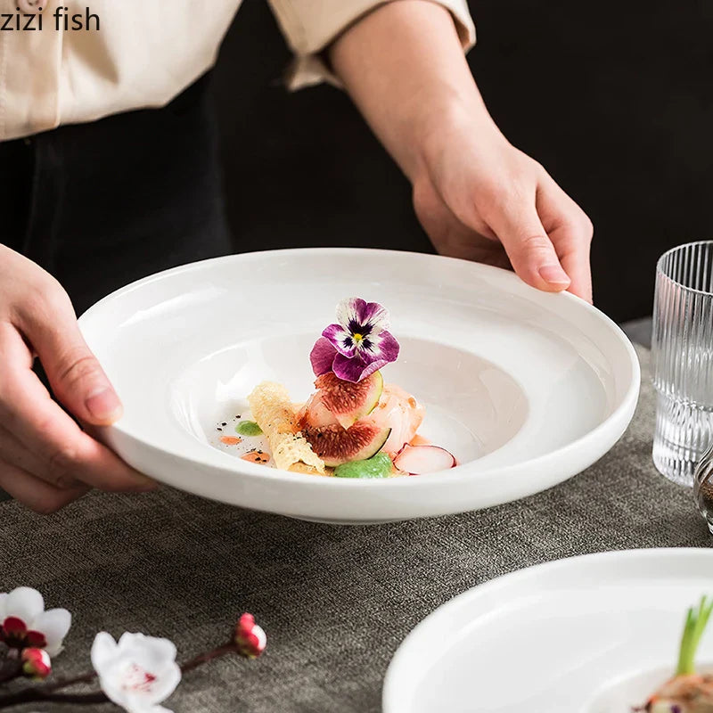 Axya Ceramic Round Dinner Plate Set for Home Kitchen Dining