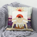 Axyaa Lucky Cat Mount Fuji Art Cushion Cover - Japanese Style Throw Pillow