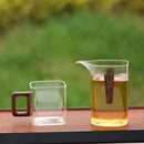 Axyaa Glass Walnut Handle Cup - Single-layer Household Small Juice Cup