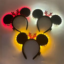 Axyaa Glowing Mouse Ears Christmas Headband - LED Light Costume for Parties