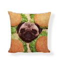 Axyaa Pug Food Print Cushion Cover Decorative Square Pillowcase for Sofa and Car Seat