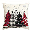 Axyaa Festive Christmas Trees Pillow Covers for Sofa, Bedroom, Car in Fun Holiday Pattern