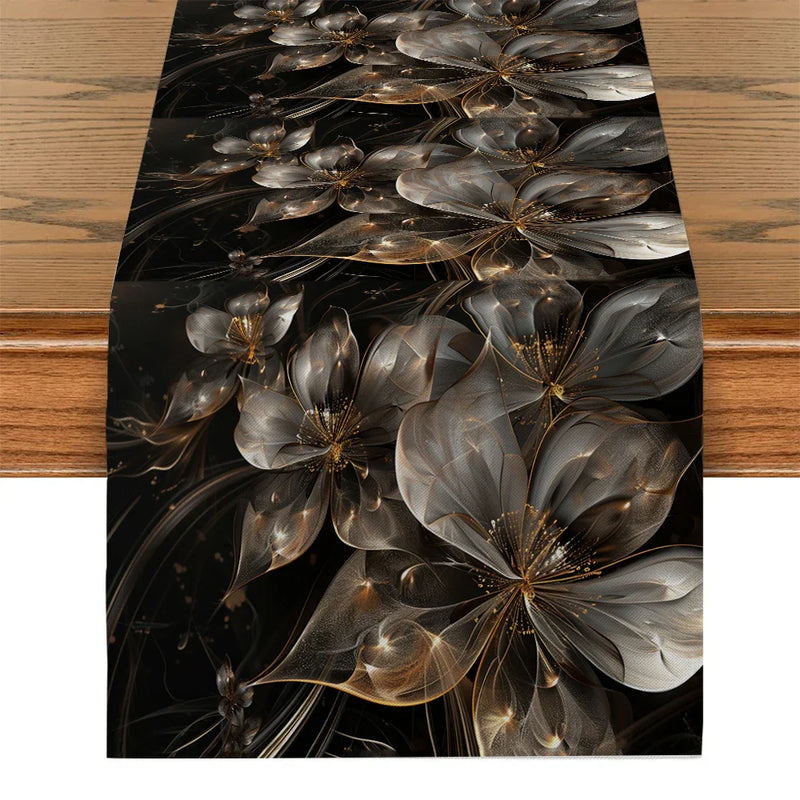 Axyaa Floral Translucent Flowers Table Runner for Elegant Home Decor & Event Centerpieces.