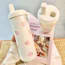 Axyaa Kawaii Strawberry Thermos Bottle Stainless Steel Insulated Straw Cup