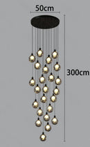Axyaa Crystal Chandelier Stair Pendant Lamp Living Room Lights