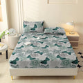 Axyaa Leaf Flower Fitted Sheet - Soft Brushed Polyester Fiber Mattress Cover
