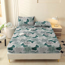 Axyaa Leaf Flower Fitted Sheet - Soft Brushed Polyester Fiber Mattress Cover