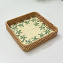 Axyaa Rattan Storage Tray for Snacks, Fruits, Bread, and Sundries Organizing