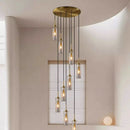 Axyaa Luxury All Copper Chandelier LED Glass Pendant Light