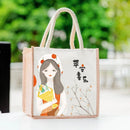 Axyaa Kawaii Cotton Lunch Bag for Men or Women: Portable, Thickened, Student-Friendly