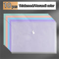 Axyaa A4 Transparent Plastic File Bag Snap Button Organizer Stationery Storage