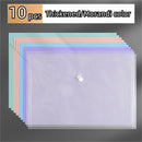 Axyaa A4 Transparent Plastic File Bag Snap Button Organizer Stationery Storage