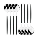 Axyaa Stainless Steel Dinner Spoons Set - Set of 8 Large Melon Spoons