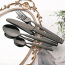 Axyaa Stainless Steel Gold Cutlery Set - 4Pcs Knife Fork Spoons Dinnerware Kitchen Flatware