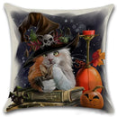 Axyaa Happy Halloween Dog Cat Linen Pillow Covers Cushion Cover Home Decor Pillowcase